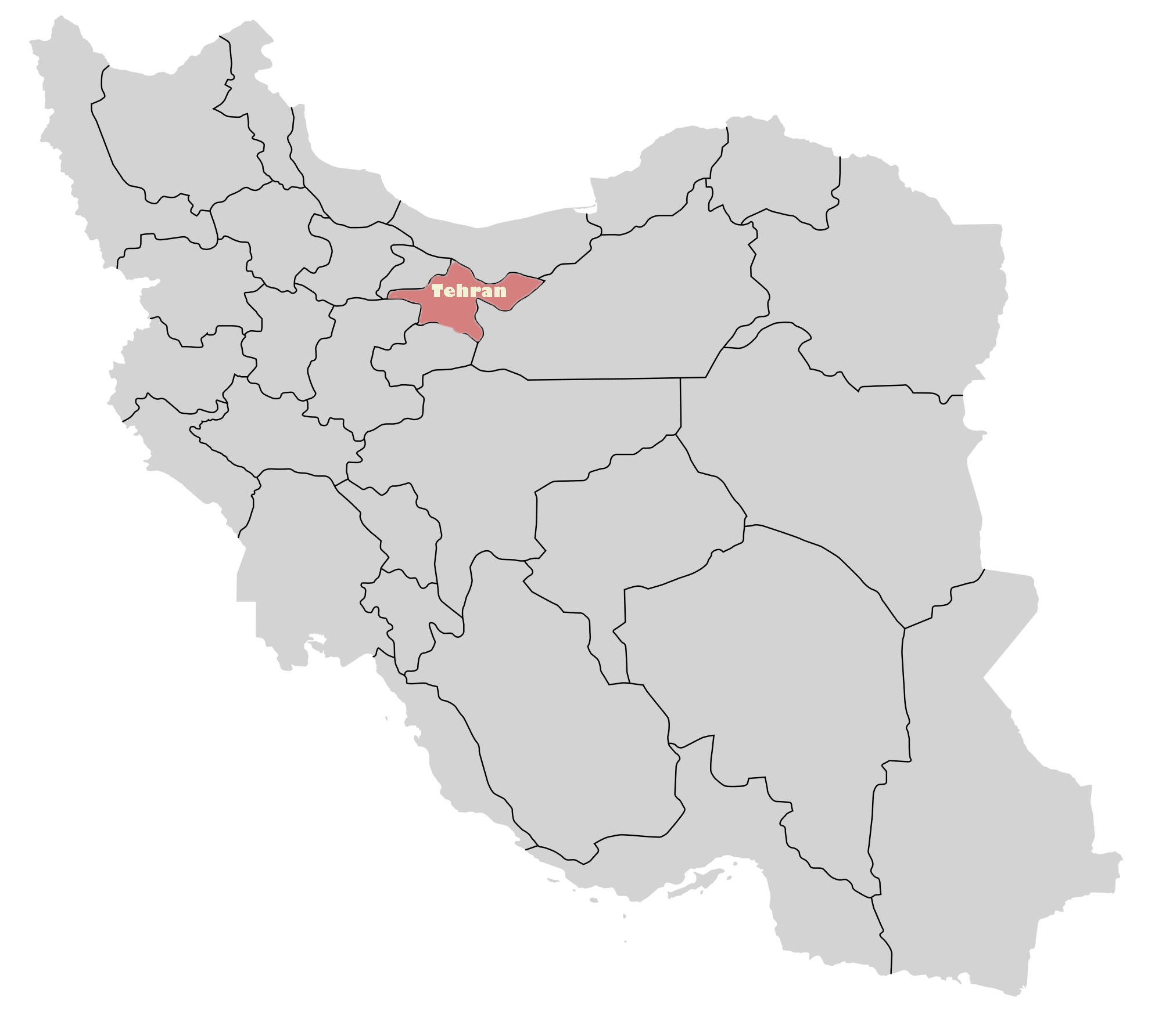 Tehran on Map
